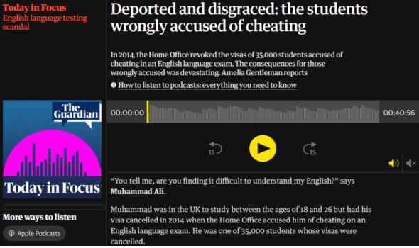  Migrant Voice - 'Deported and disgraced': The Guardian covers consequences of English test scandal