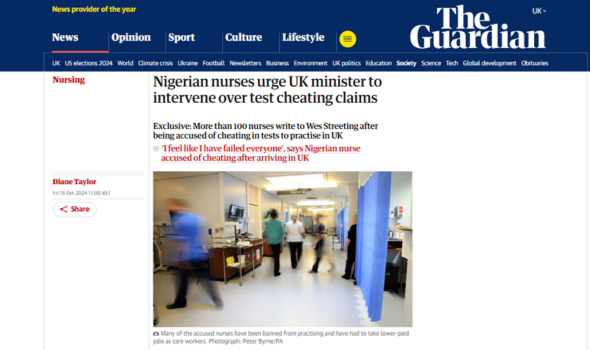  Migrant Voice - The Guardian amplifies the struggle of Nigerian nurses accused of cheating on a test