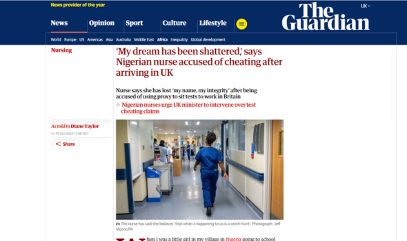  Migrant Voice - Nurse shares their experience of immigration injustice in The Guardian